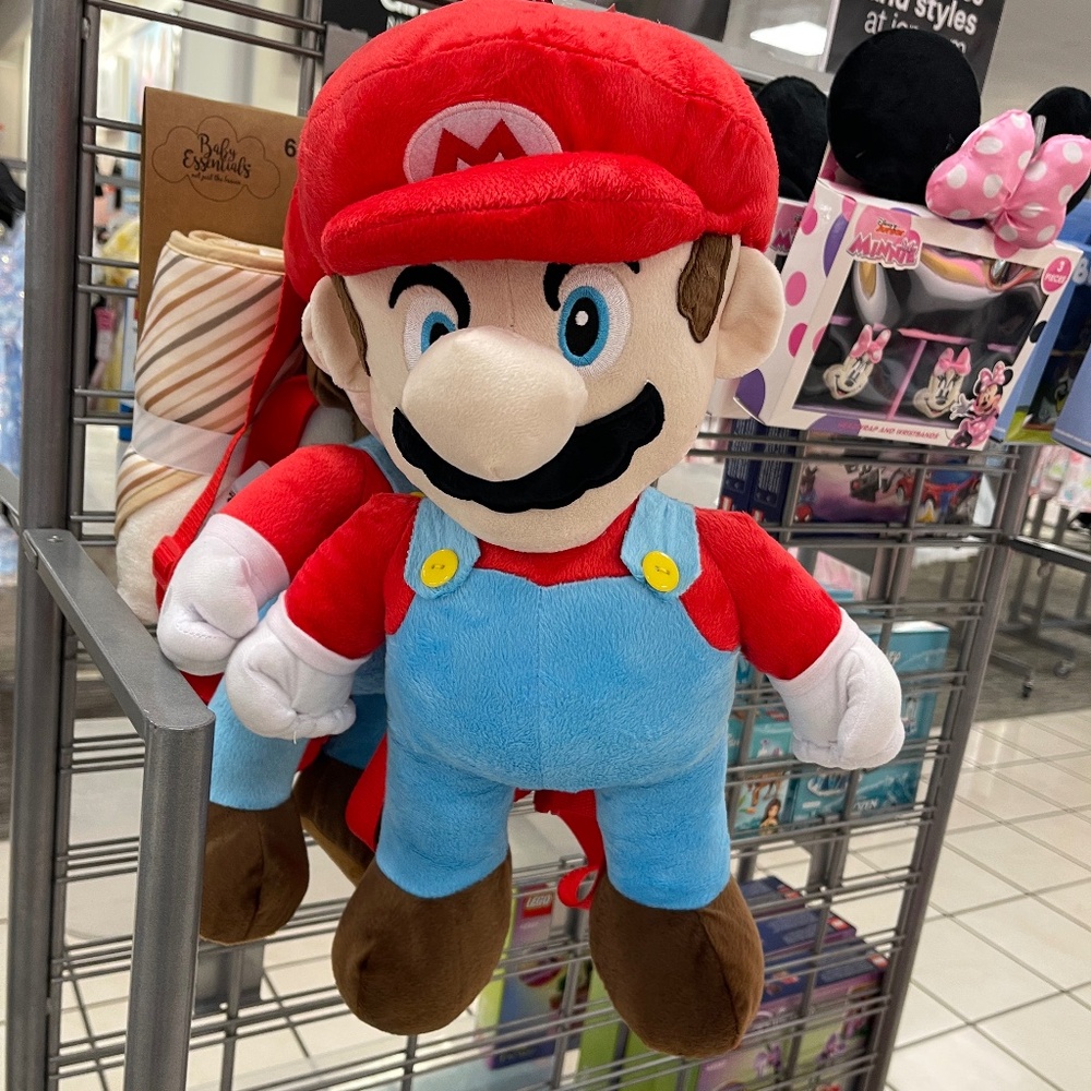 Super Mario Bros Backpack BioWorld Nintendo Plush Travel Classic Video Game NEW